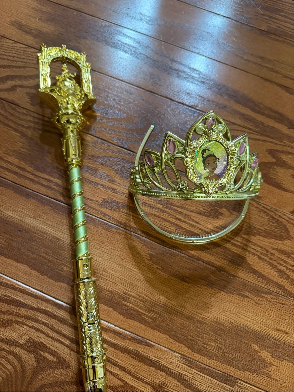 Disney Princess Tianna-Tiara and Scepter Set - Gold and Green